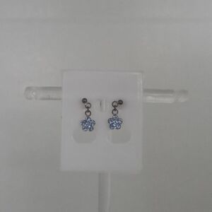 Chic Crystal Flower Blue Earrings